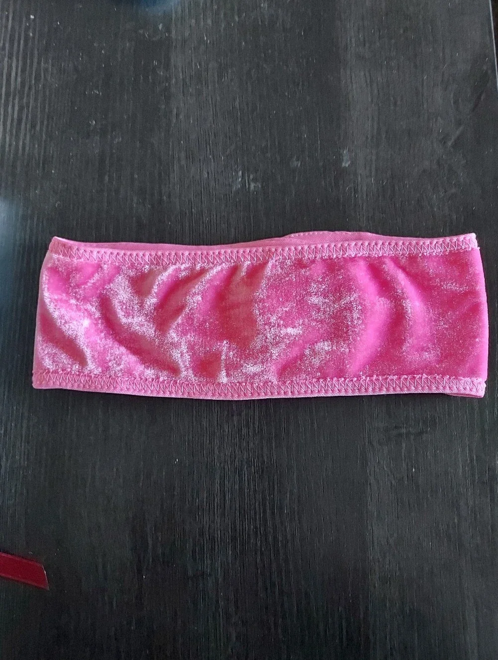 Pink Velvet Velcro Headband - Soft Women's Hair Accessory